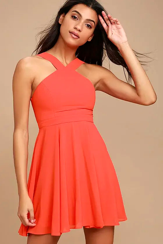 Ärmelloses Rückenfreies Sexy Club Mini Kleid 2024