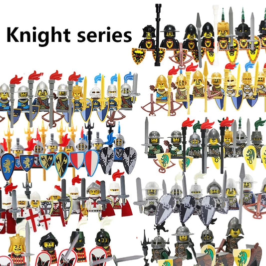 BRICKPANDA Militär Mittelalter Ritter Serie Figur Bausteine Soldat Armee Waffen