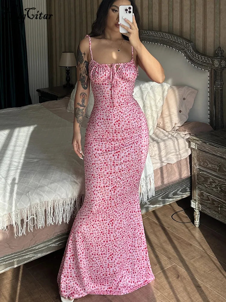 Hugcitar Blumendruck Kleid lang 2022