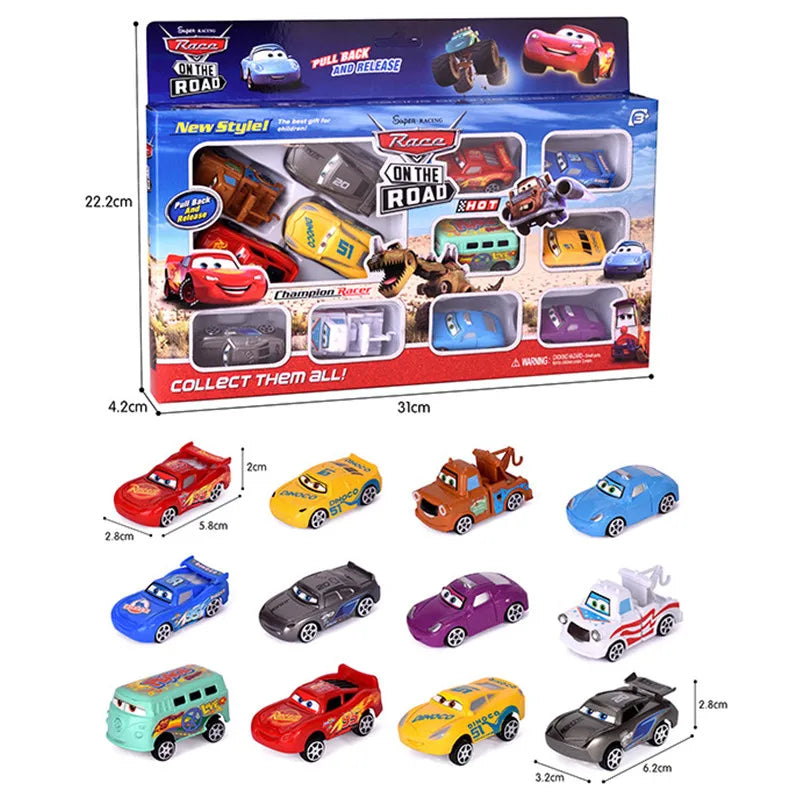 12 teiliges Disney Pixar Cars Kunststoff Autos