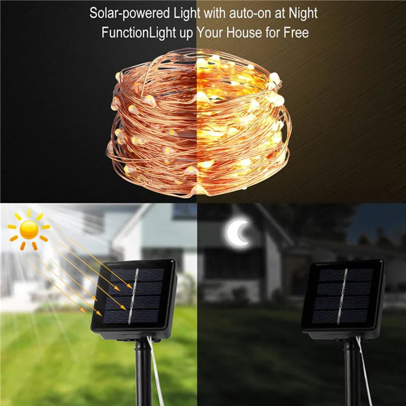 Solarlicht Outdoor Waterproof 50/100/200/300 LED Lamp String
