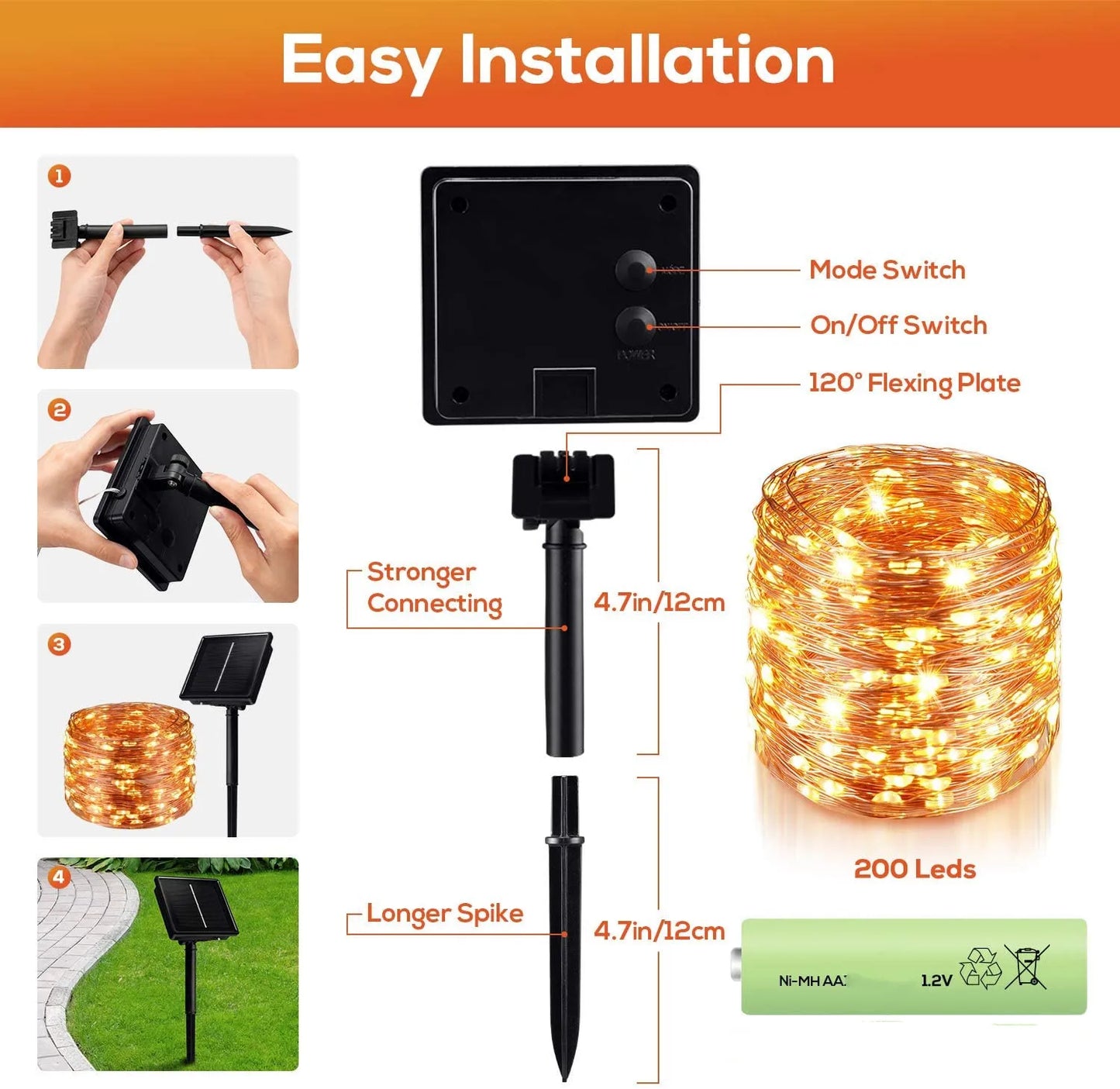 Solarlicht Outdoor Waterproof 50/100/200/300 LED Lamp String