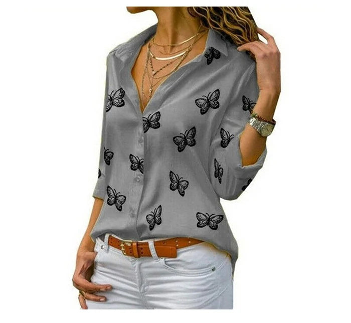 Jocoo Jolee Langarm Bluse Schmetterling