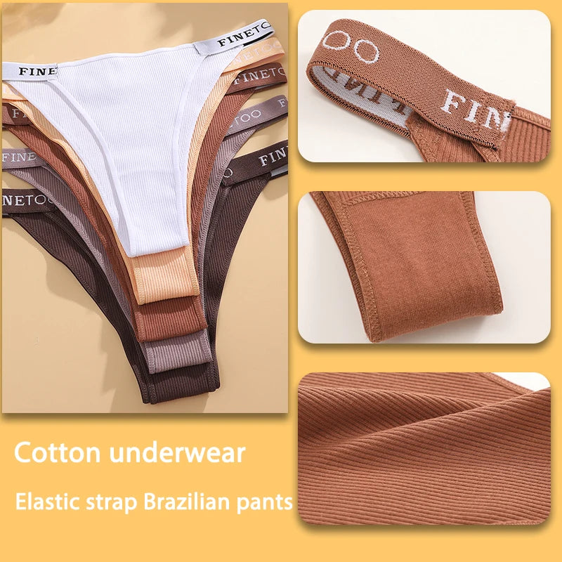 6 Teiliges Damen Unterwäsche Set aus Baumwolle / Slips