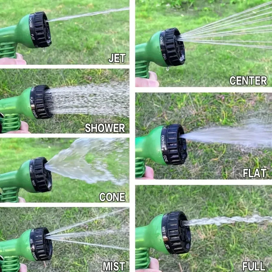 Magischer Gartenschlauch, 7 Wassersprühfunktionen, Wasserpistole bis 60 Meter