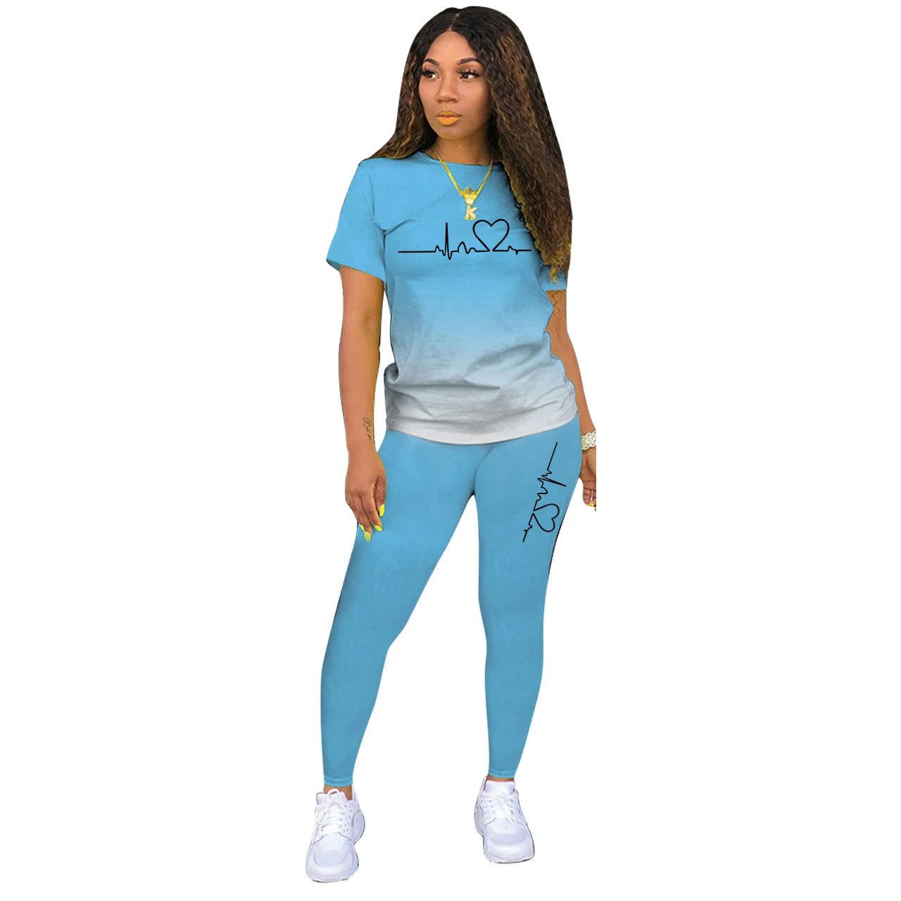 Summer Fashion Set Gymnastik Sport Bekleidung