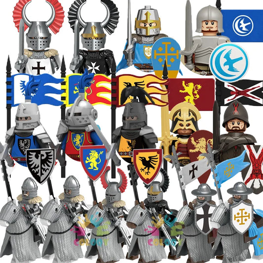 COLOQY Mittelalterlicher Ritter Soldaten Bausteine Sets Minifiguren Bausteine-Set