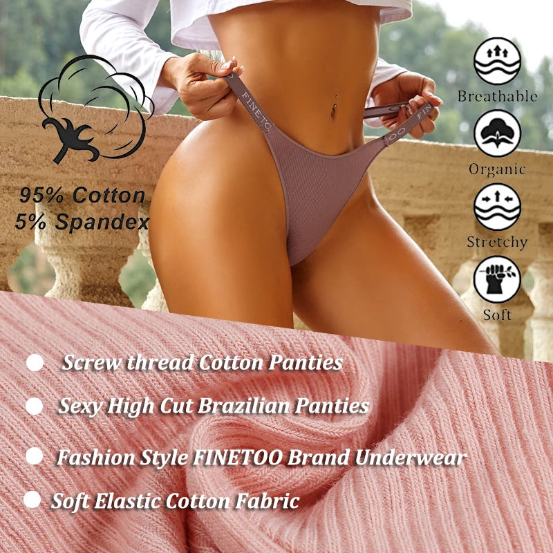 6 Teiliges Damen Unterwäsche Set aus Baumwolle / Slips