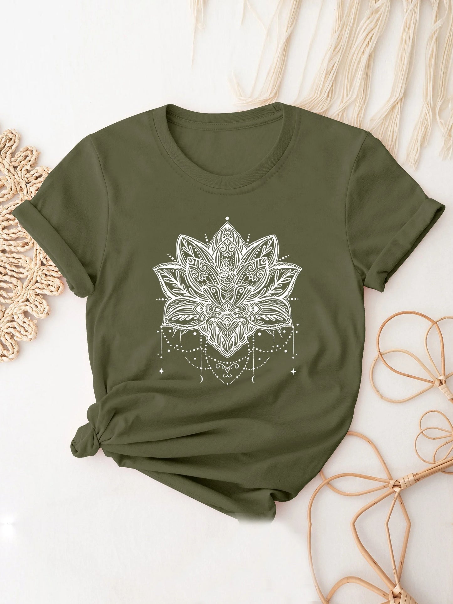 Lässiges T-Shirt mit Mandala