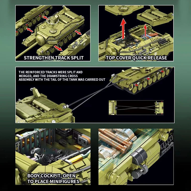 Sluban großer schwerer T28 Panzer PLS628010 2986 Teile