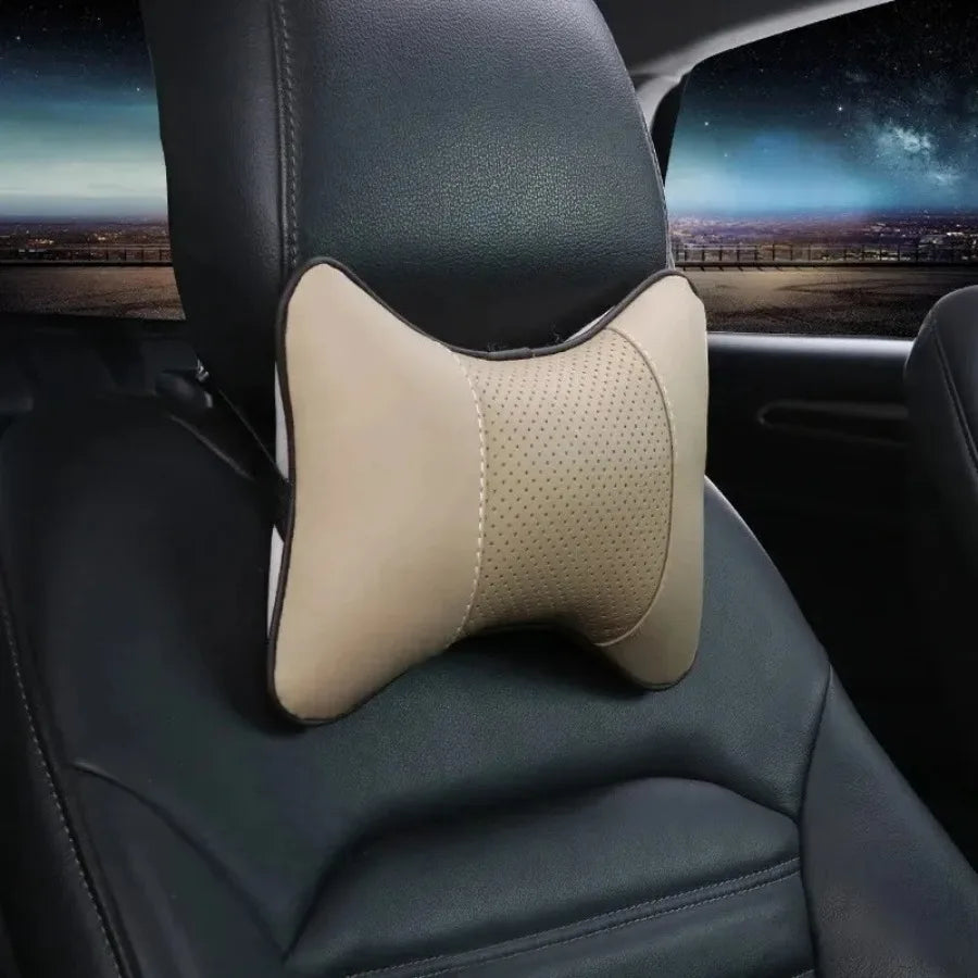 KFZ Auto Nackenkissen beide Seiten PU Leder für Kopfstütze