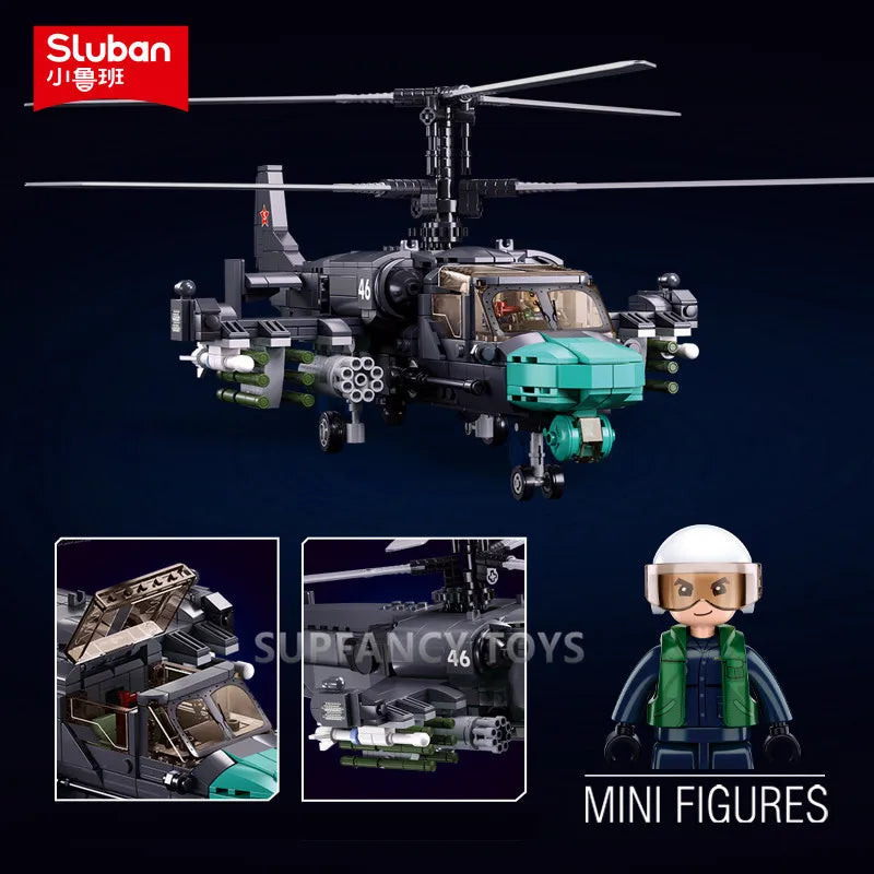 Sluban Militär Panzer oder Hubschrauber verschiedene Bausteine Sets