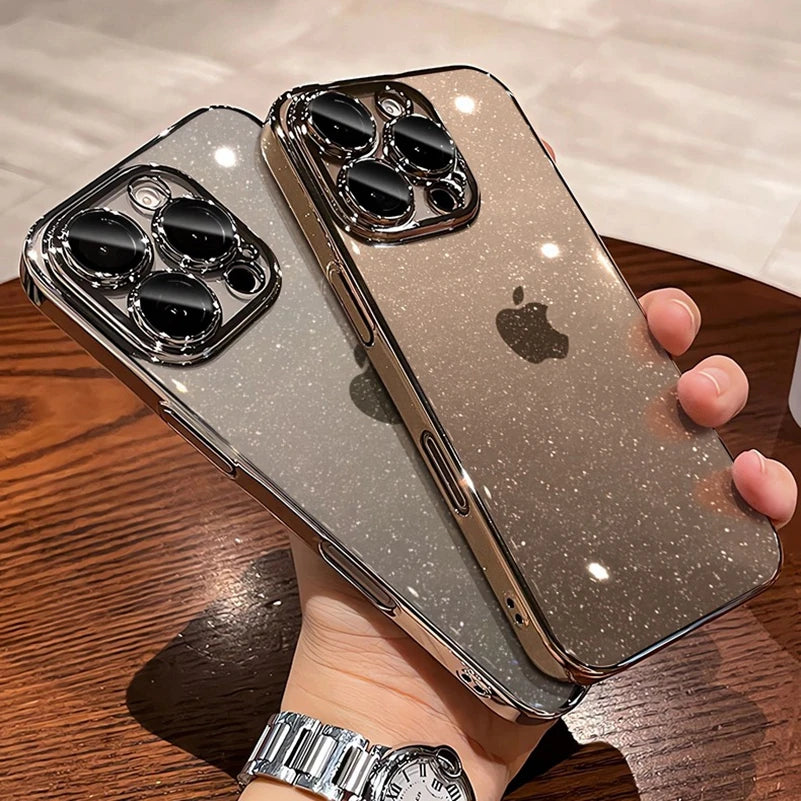 Luxuriöse, glitzernde Hülle für iPhone 16 15 14 13 Pro Max Plus