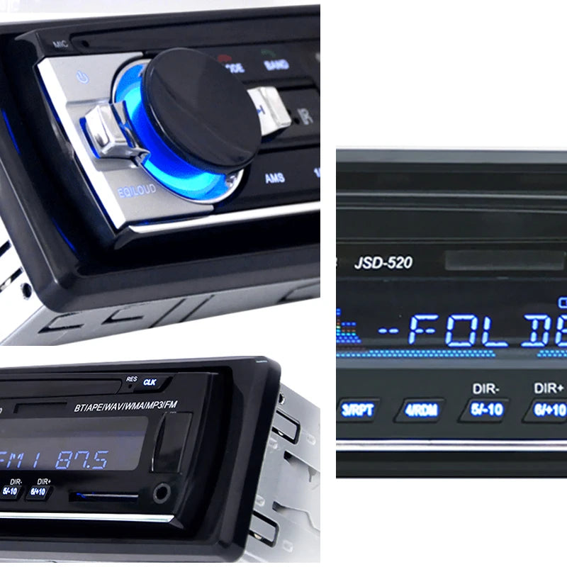 Autoradio 1 Din Stereo-Player Digital Bluetooth Auto MP3-Player 60 Wx4