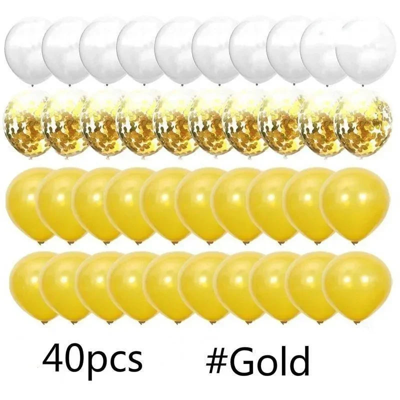 40 Teile / Set 12inch Mix Blau Rose Gold Konfetti Latex Ballon
