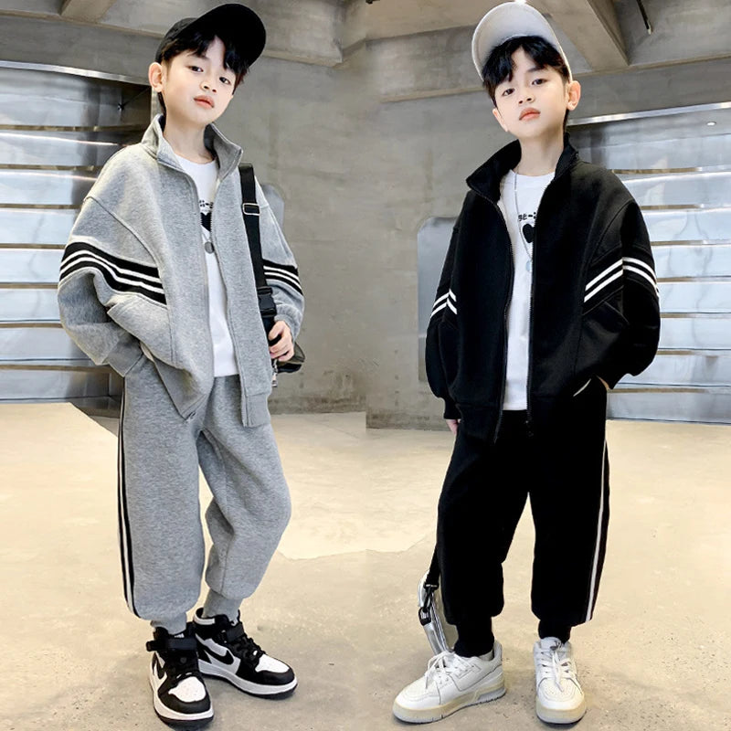 Trainingsanzug Jungen Kleidungsset Jacke + Hose 2 Größe 110-160