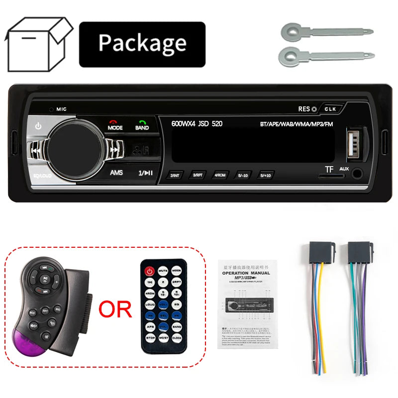 Autoradio 1 Din Stereo-Player Digital Bluetooth Auto MP3-Player 60 Wx4