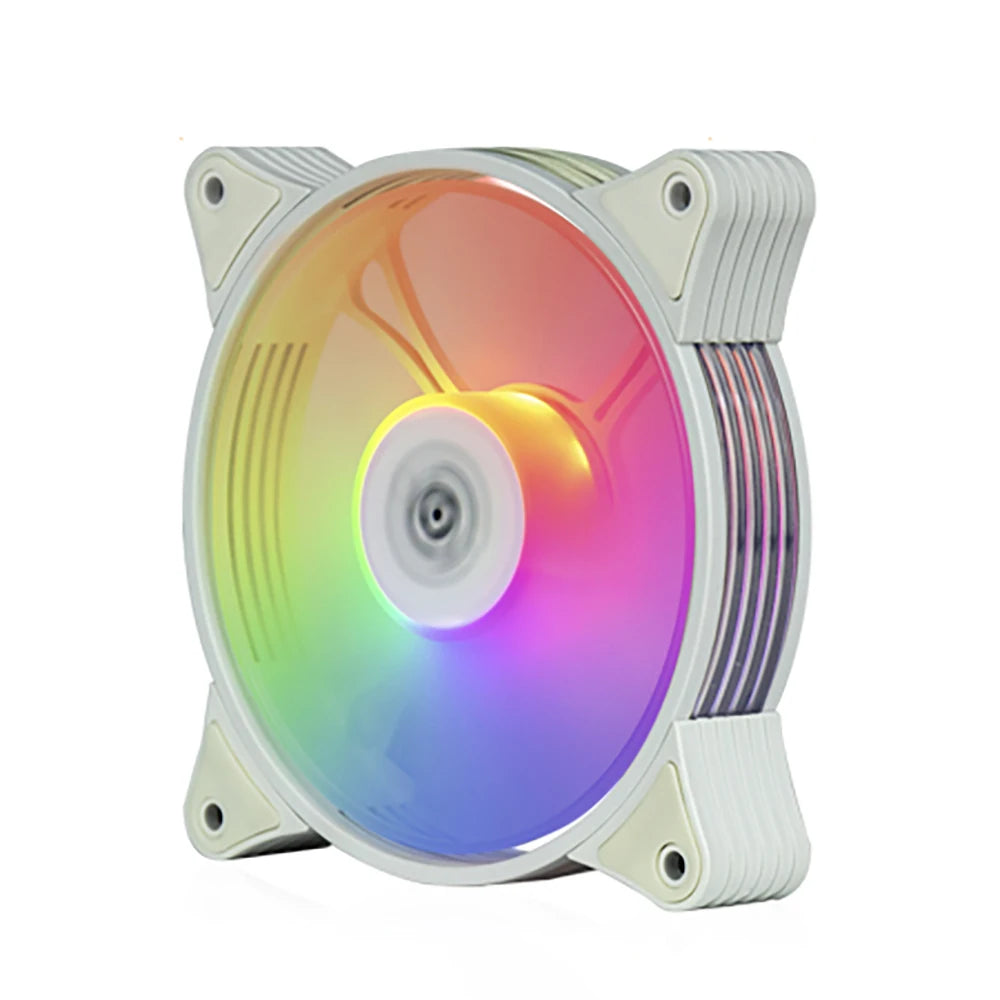 Aigo AR12 Weiß 120mm PC Computer Gehäuse Lüfter Kühlung Kühler RGB Led