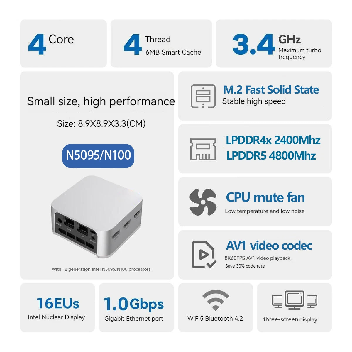 Firebat t8 pro plus mini pc intel celeron n5095 n100 8gb 16gb 256gb 512gb Wifi