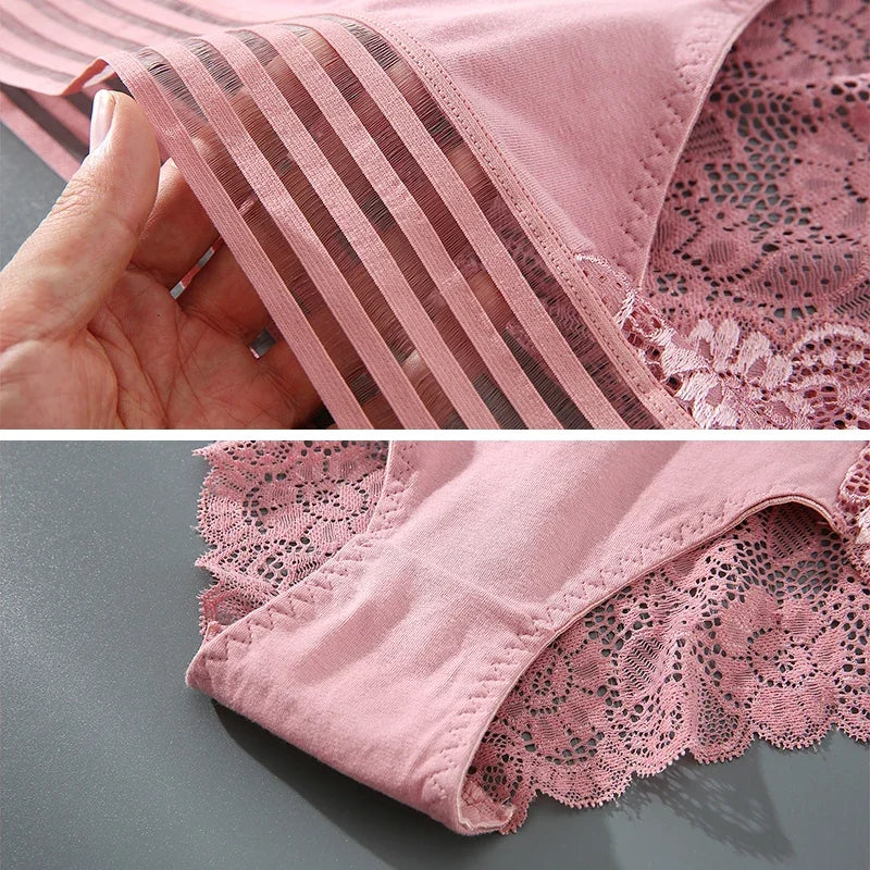 Damen Panties Slips Unterhosen Unterwäsche Spitze 3 Teilig