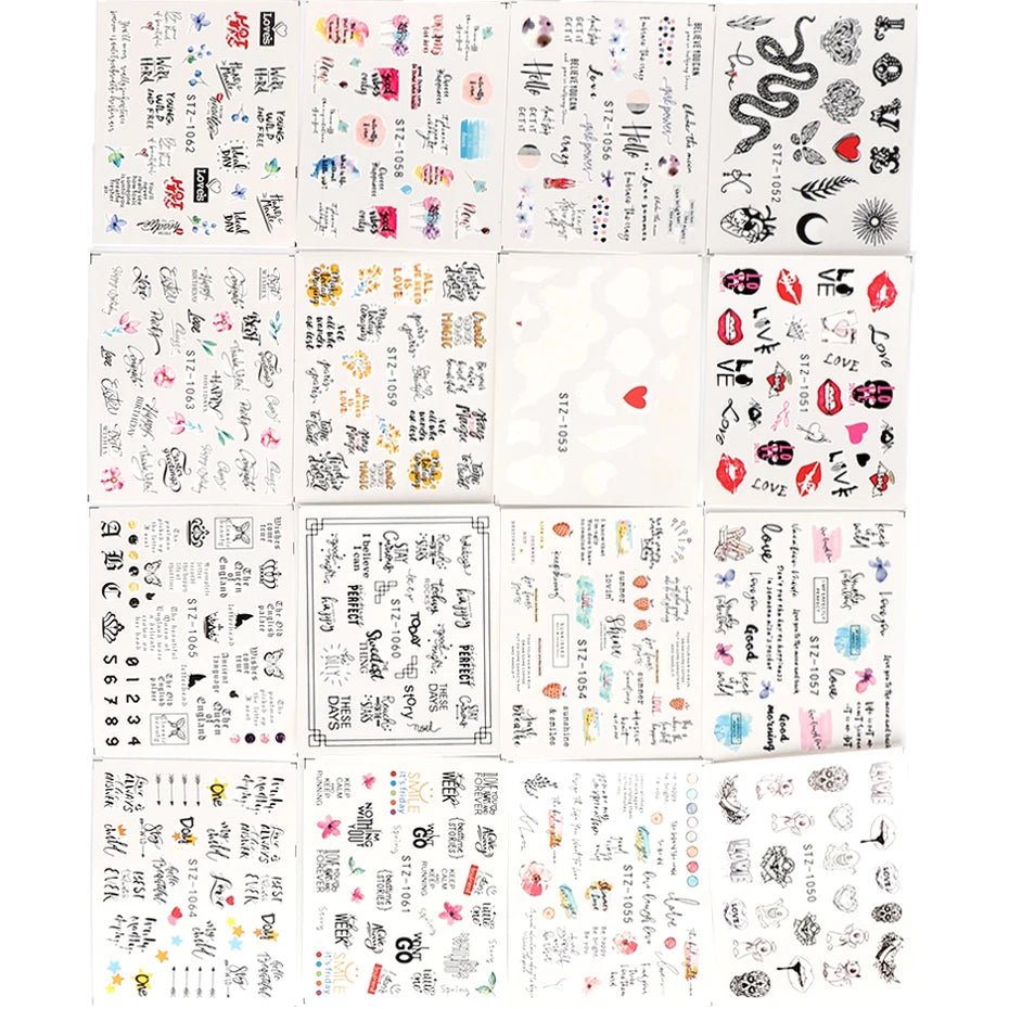 100 Stück Nagelaufkleber Abziehbilder Sets