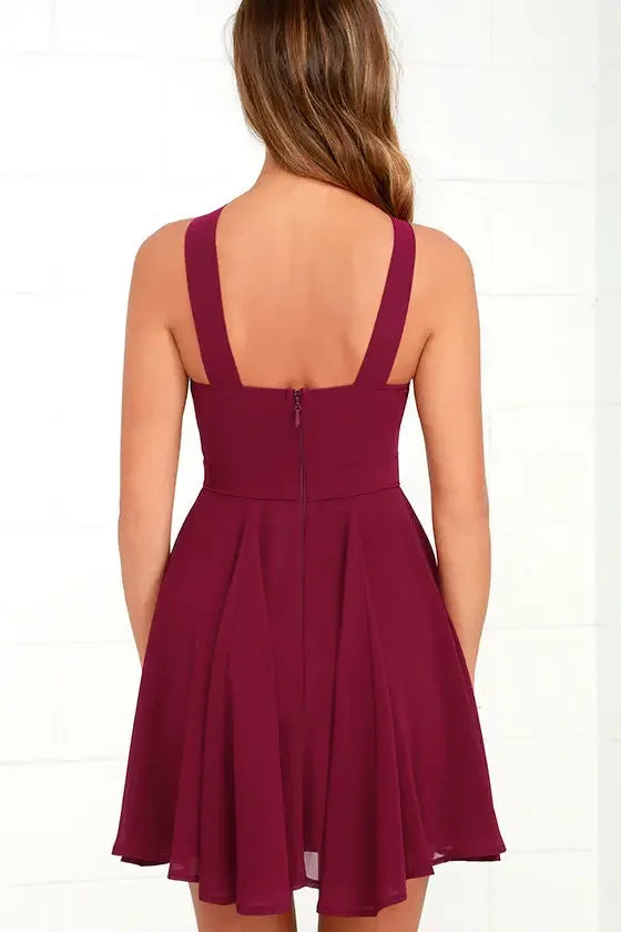 Ärmelloses Rückenfreies Sexy Club Mini Kleid 2024