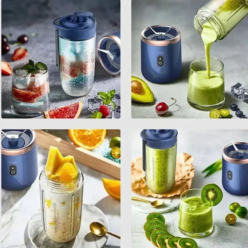 1/2 Stück Blau / Rosa Tragbare Kleine Elektrische Saftpresse Smoothie Gerät Edelstahl