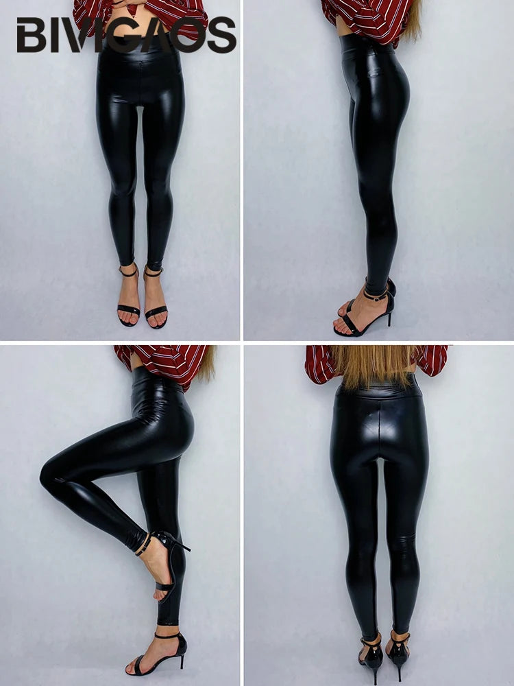 BIVIGAOS Leder Leggings Skinny
