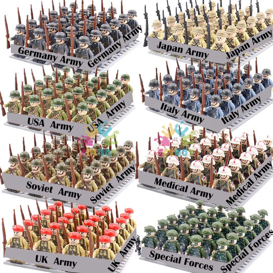 COLOQY Militärarmee Bausteine Set US UK DE uvm. Soldaten Minifiguren