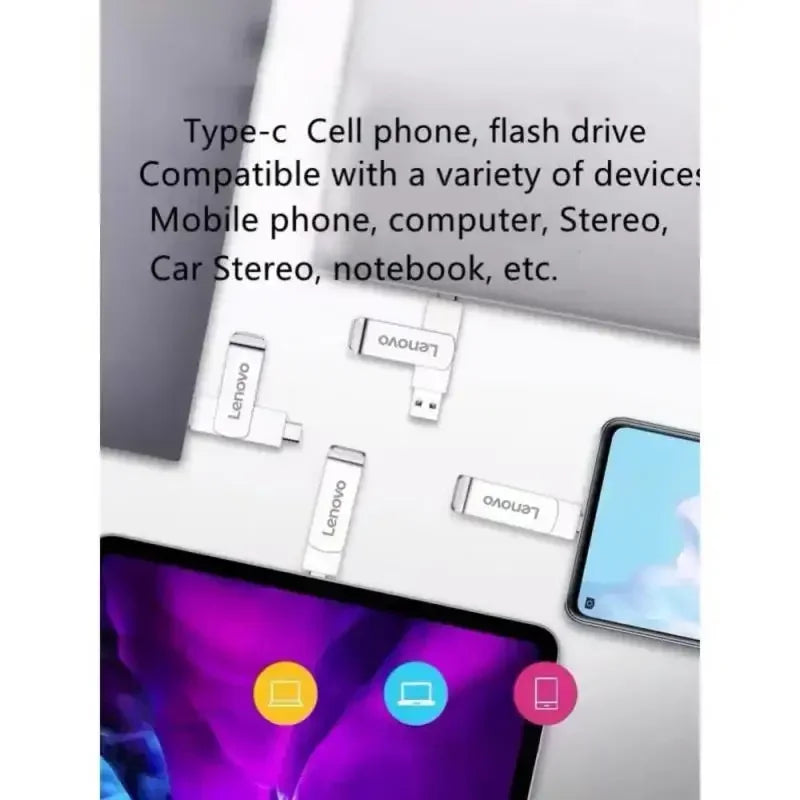 Lenovo 16TB USB 3.0 Flash Drive U Disk Type-C Interface High Speed