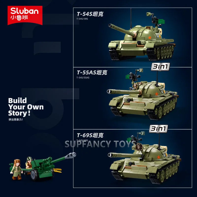 Sluban Militär Panzer oder Hubschrauber verschiedene Bausteine Sets