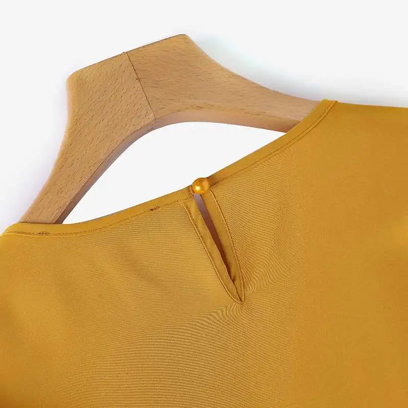 Zanzea elegante Bluse Top Sommer Mode Kurzarm