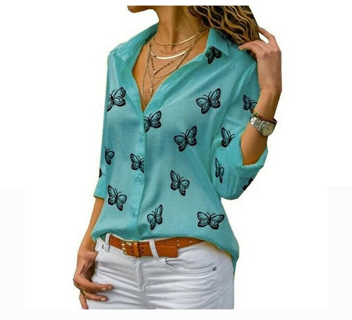 Jocoo Jolee Langarm Bluse Schmetterling