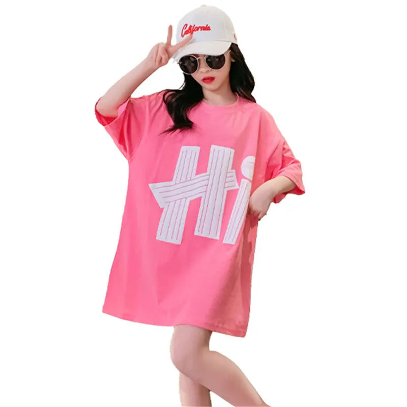 Mädchen langes Shirt / Bluse / Mini Kleid Sport