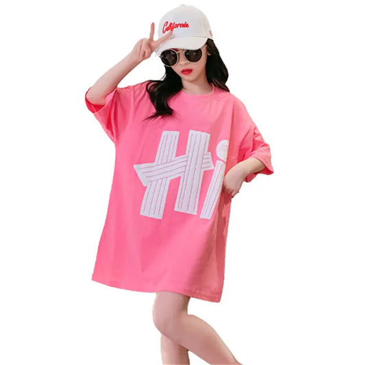 Mädchen langes Shirt / Bluse / Mini Kleid Sport