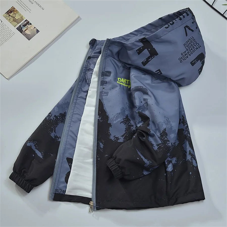 Jungen Herbst Jacke 3-14 Jahre mit Kapuze