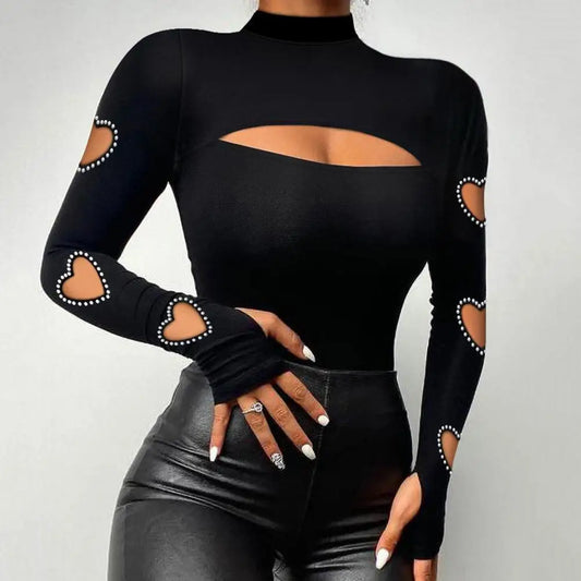 Sanwood Slim Fit Top Bluse Kollektion Mock Neck