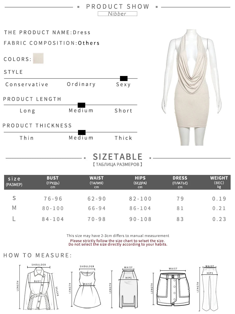 Nibber Diamant Mini Kleid mit Tiefem V-ausschnitt