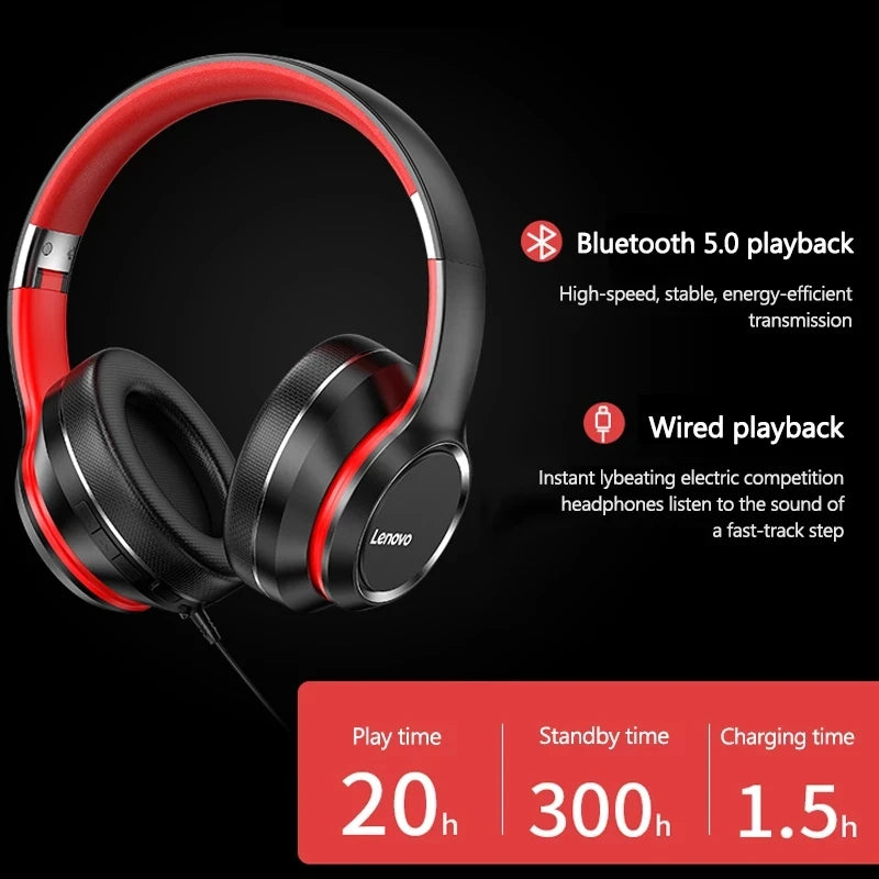 Lenovo HD200 Bluetooth Wireless Kopfhörer Headset mit Mikrofon
