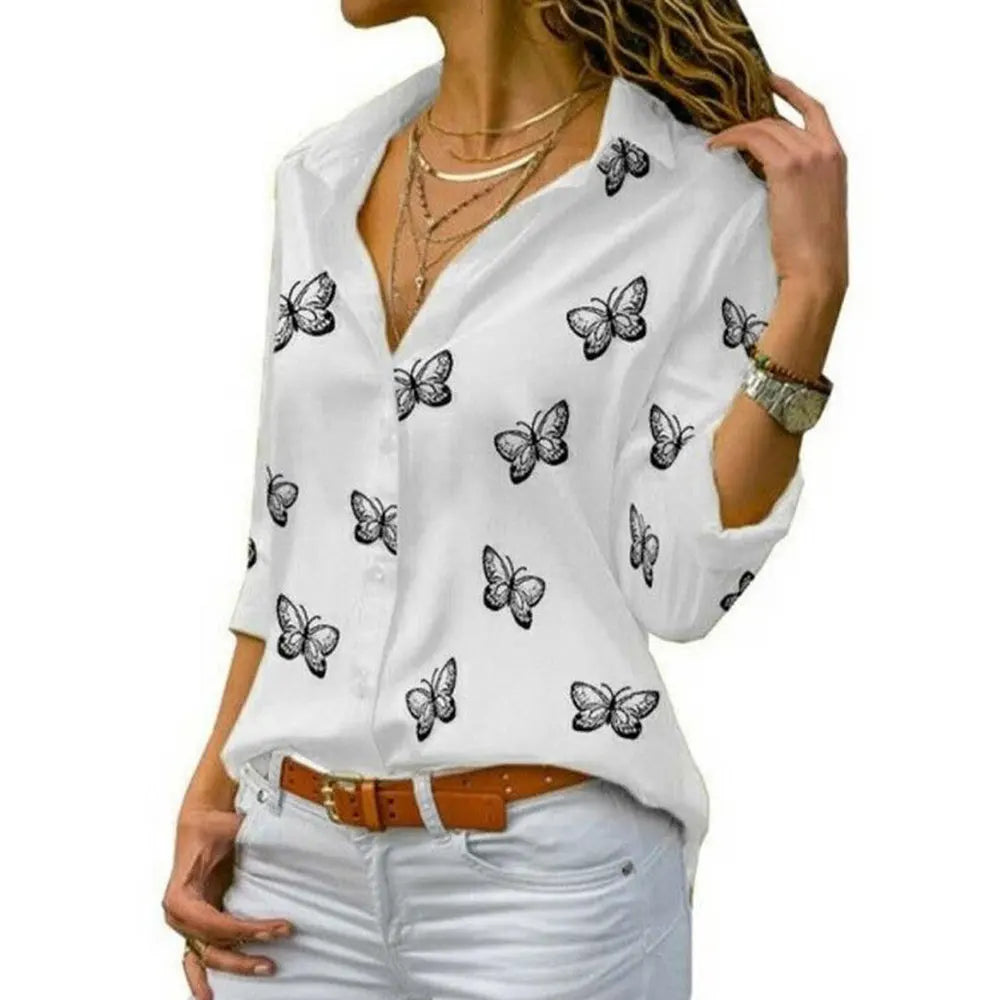 Jocoo Jolee Langarm Bluse Schmetterling