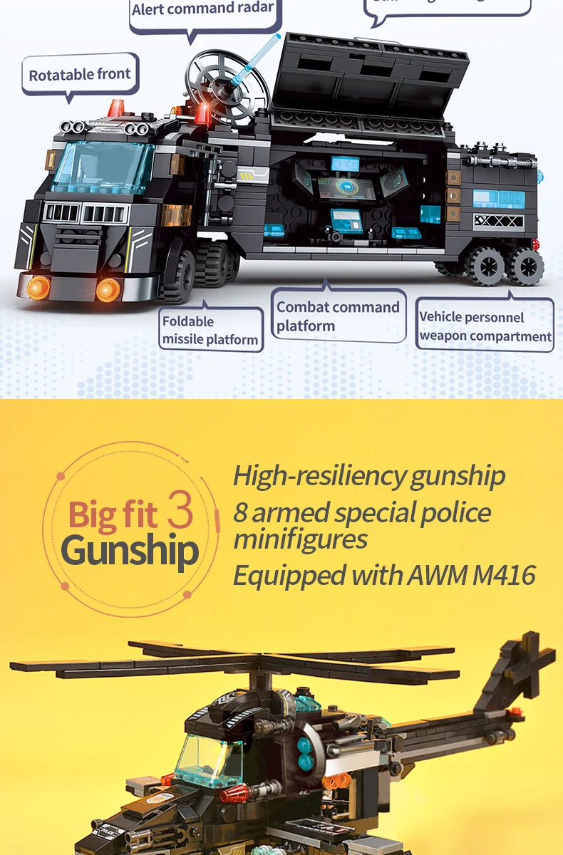 ToylinX 1000-teiliges Bausteine Swat - Set