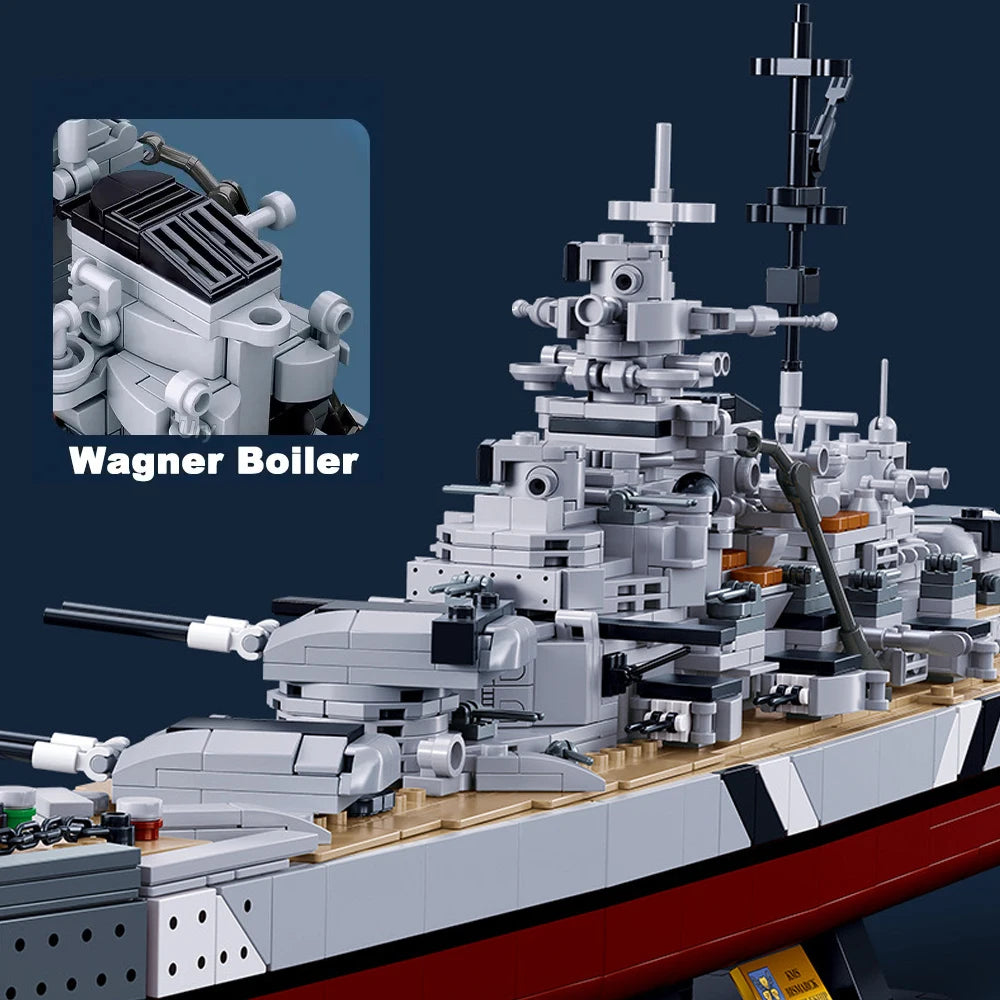 Andole 2 in 1 Bismarck Schlachtschiff Bausteine Militär Kriegsschiffe Bausteine
