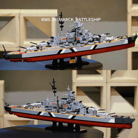 Andole 2 in 1 Bismarck Schlachtschiff Bausteine Militär Kriegsschiffe Bausteine