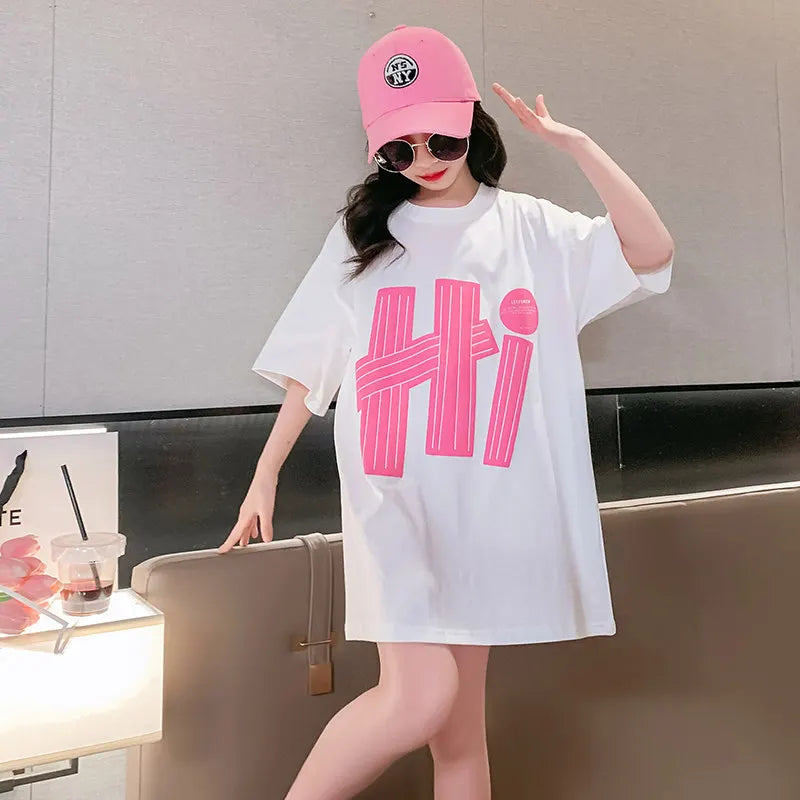Mädchen langes Shirt / Bluse / Mini Kleid Sport