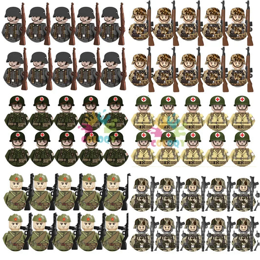 Armee-Bausteine Sets US UK FR uvm. Soldaten Minifiguren Bausteine-Set