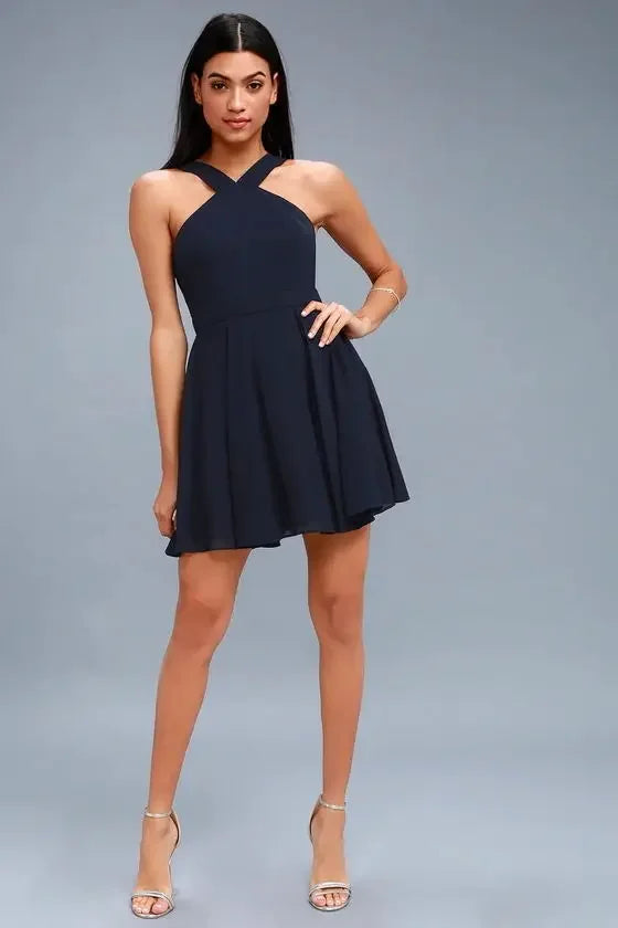 Ärmelloses Rückenfreies Sexy Club Mini Kleid 2024
