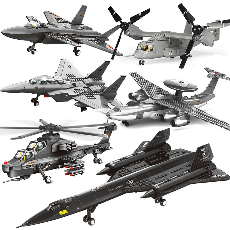 Sluban Military SR-71 Blackbird Spy Plane F-15 Fighter Bausteine Set
