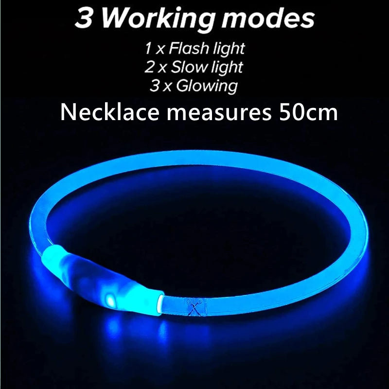 Led-hundehalsband Leuchtendes USB-Hundehalsband