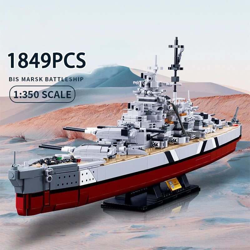 Andole 2 in 1 Bismarck Schlachtschiff Bausteine Militär Kriegsschiffe Bausteine