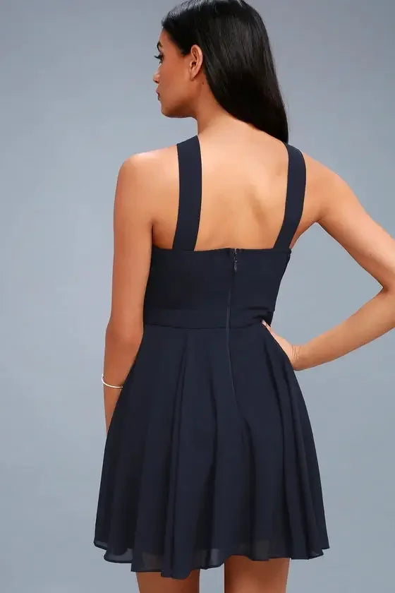 Ärmelloses Rückenfreies Sexy Club Mini Kleid 2024
